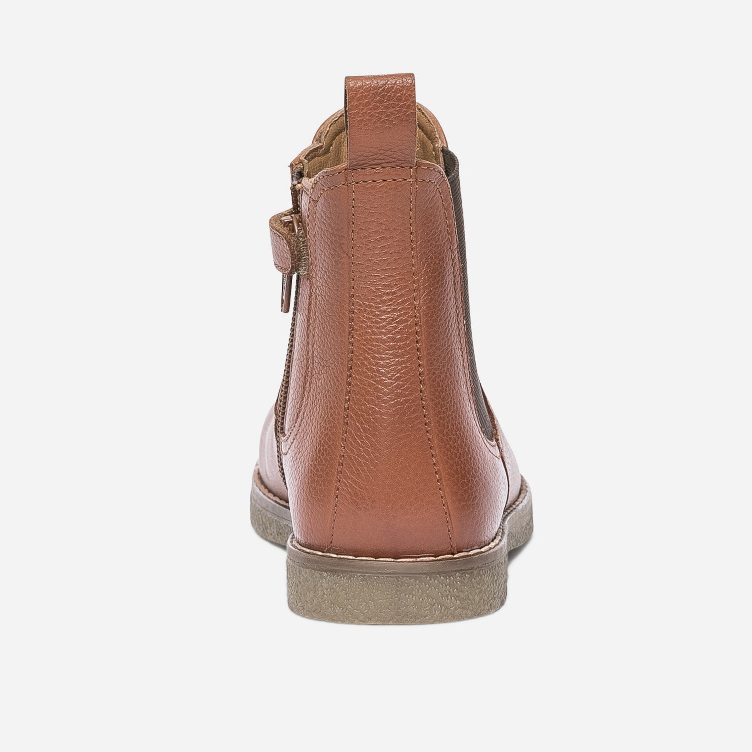 Chelsea boots camel en cuir grainé