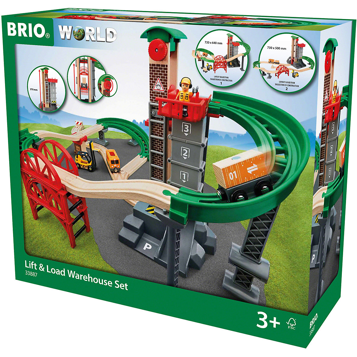 Großes Lagerhaus-Set mit Aufzug