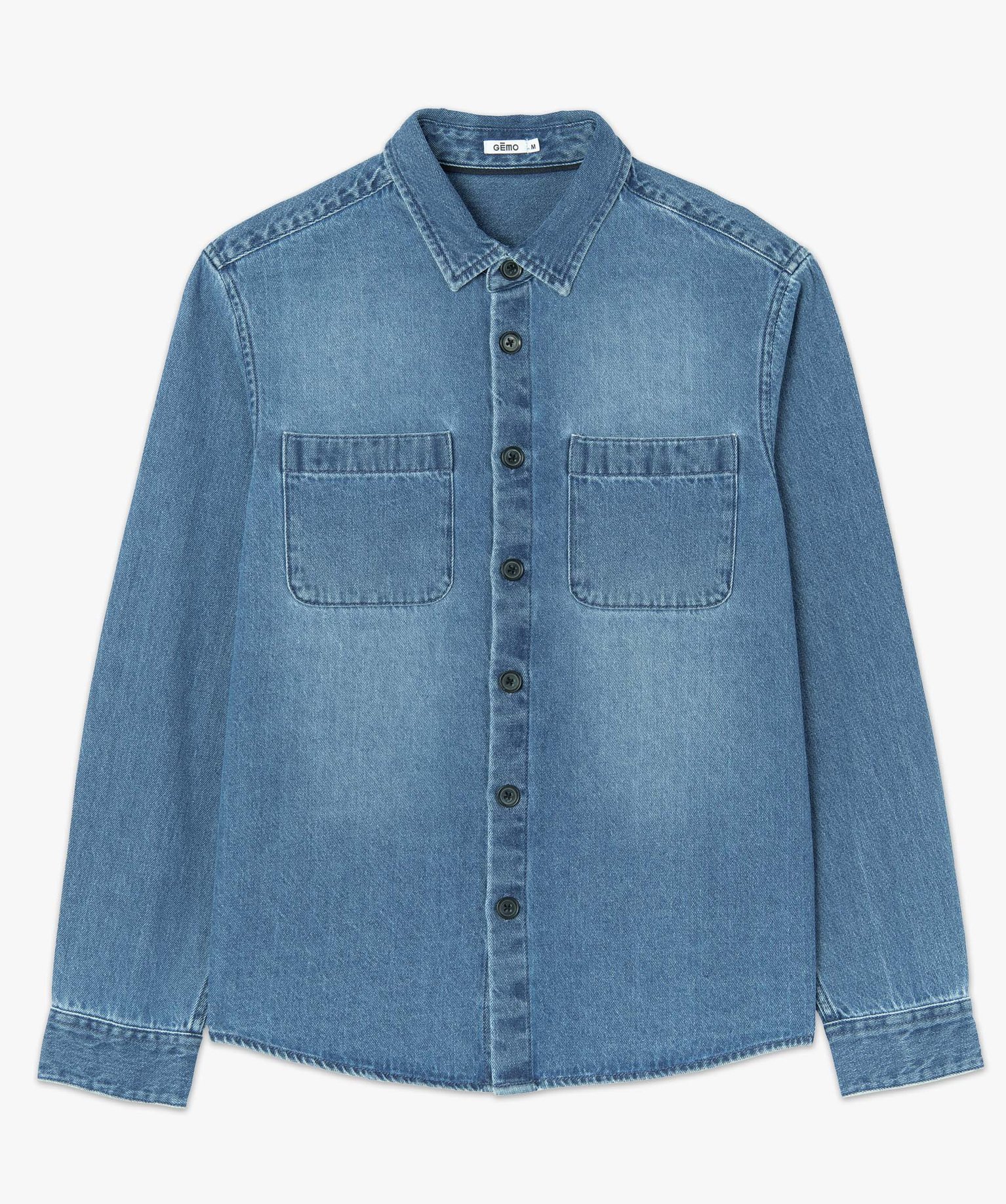 Chemise homme en jean avec poches poitrine bleu | GEMO