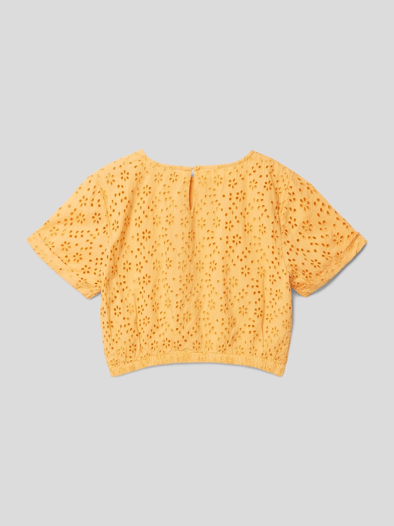 Blusenshirt mit Lochmuster in orange