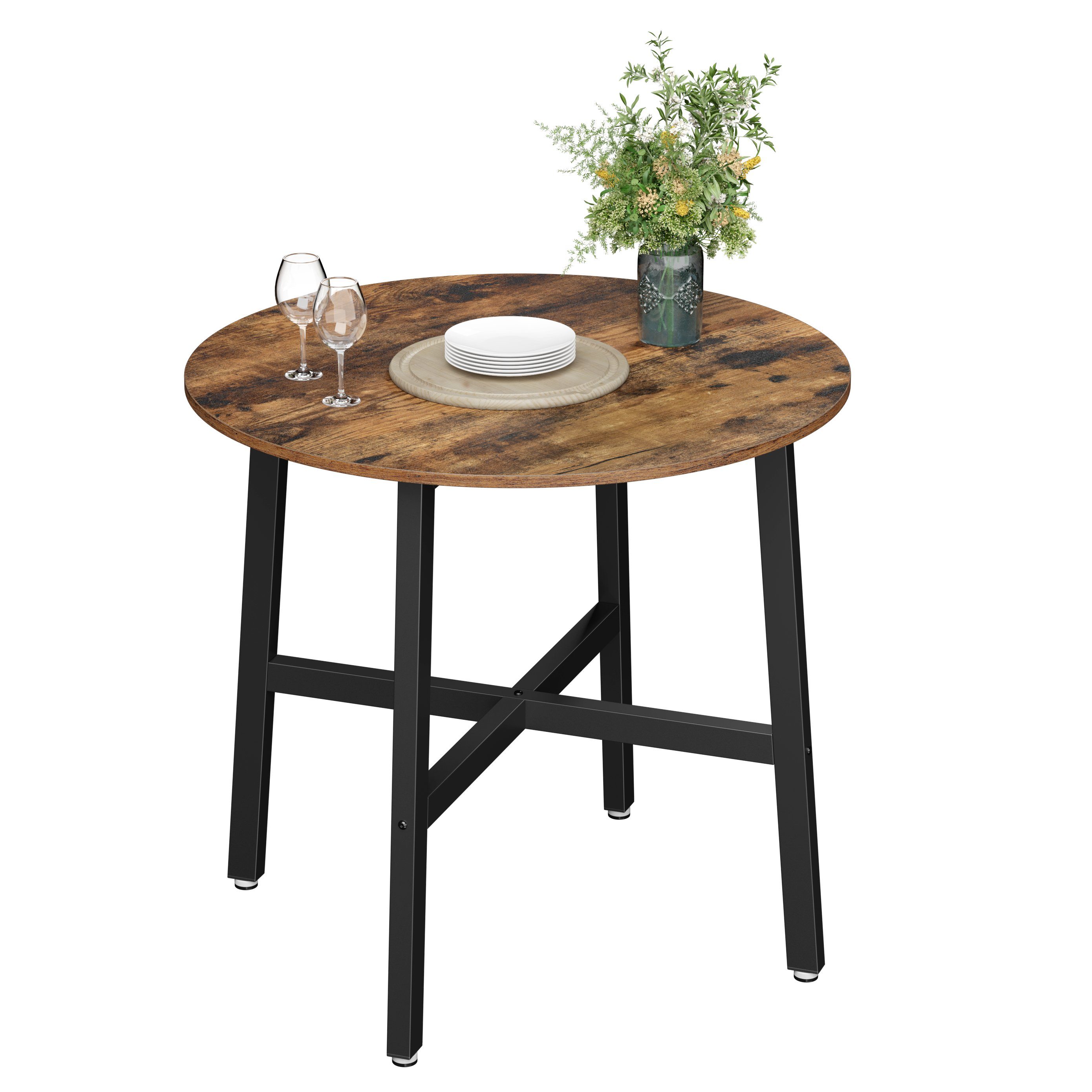 VASAGLE Esstisch, Küchentisch, 80 x 75 cm (x H), für Wohnzimmer, Küche
