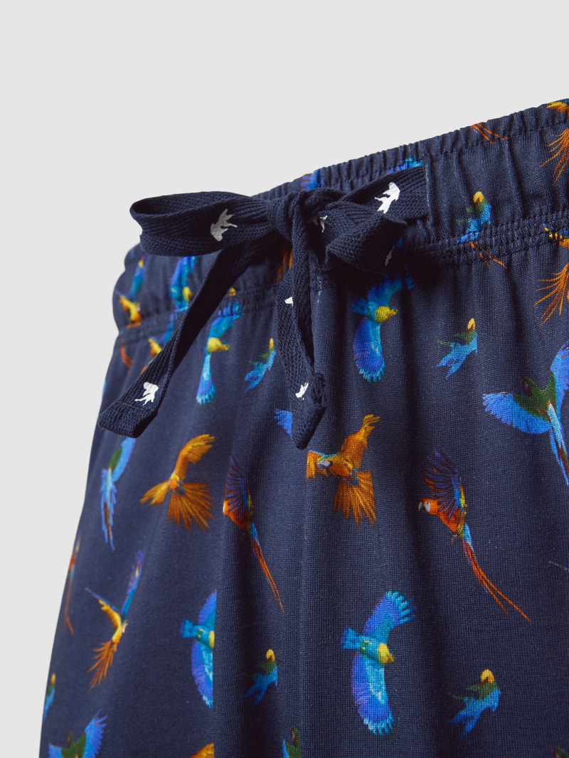 Pyjama-Hose mit Allover-Muster in gelb