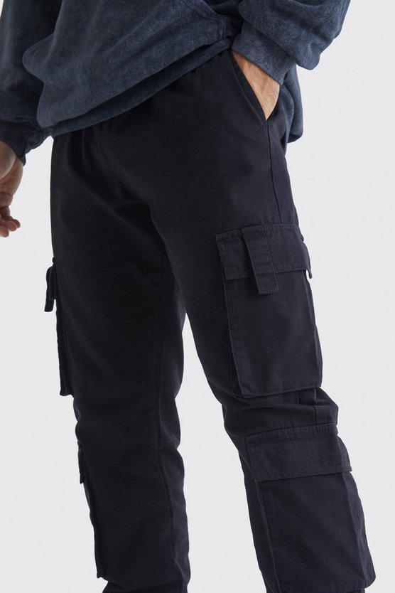 Slim-Fit Jogginghose mit Cargo-Taschen und elastischem Bund