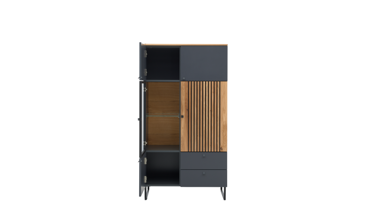 Interliving Highboard Quarzgrau
