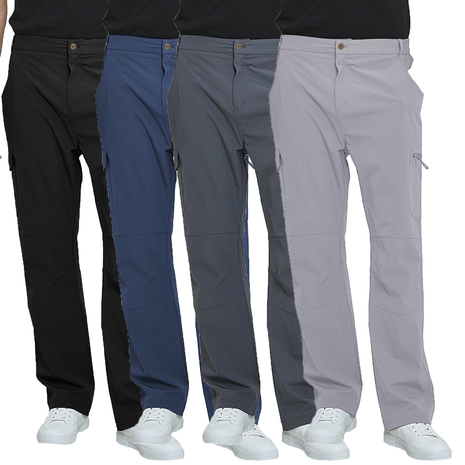 MEETYOO Outdoorhose Herren Wanderhosen Outdoorhose (Sommer-Trainingshose Trekkinghosen, Skateboarding, Klettern, Skifahren, Wandern, und Outdoor) Sporthose, Cargohose, Seitentaschen
