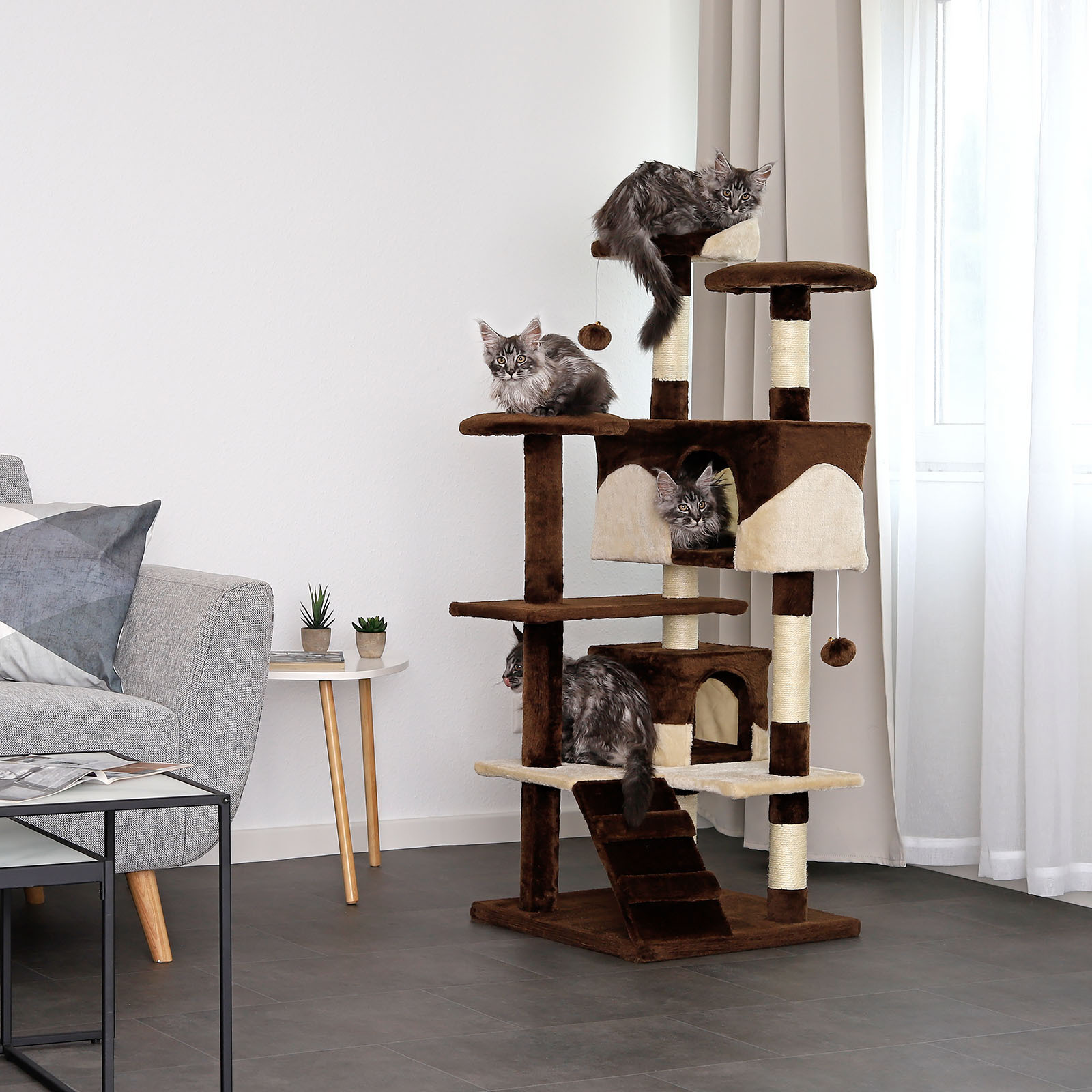 Lionto Kratzbäume Lionto Kratzbaum, Höhe 130 cm braun/ beige