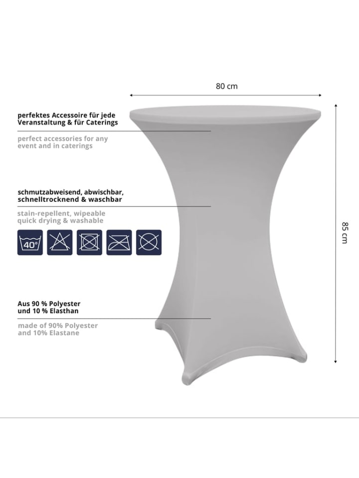 Lumaland Stehtischhusse Tisch Husse abwischbar stretch schnelltrocknend Ø80-85cm günstig kaufen onesize