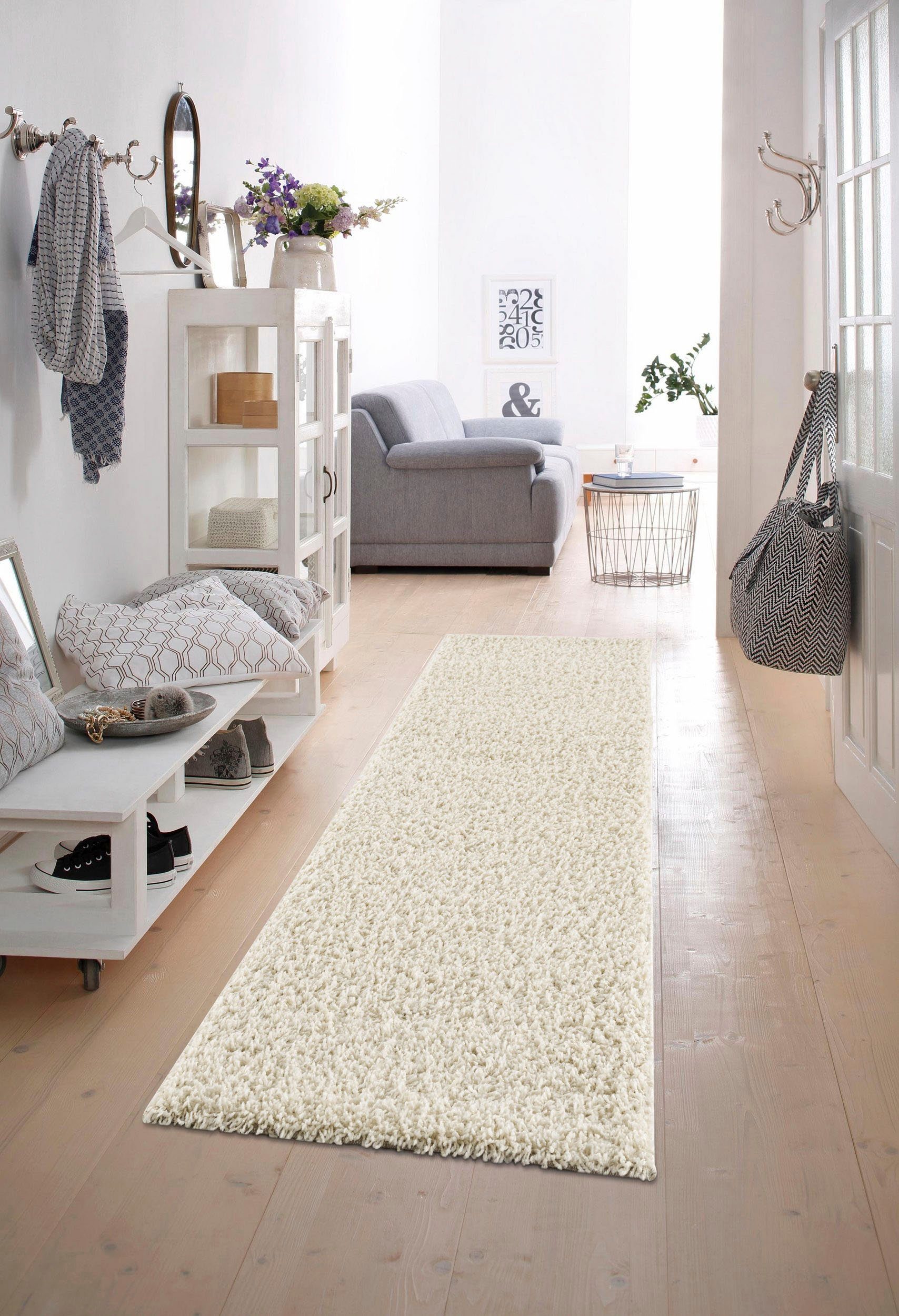 Hochflor-Läufer Saron, andas, rechteckig, Höhe: 35 mm, Teppich Hochflor, besonders weich, gewebt, weicher Flor