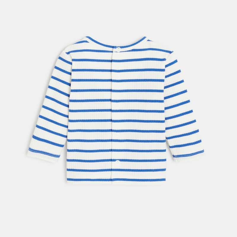 T-shirt bébé rayé bleu/écru Catimini
