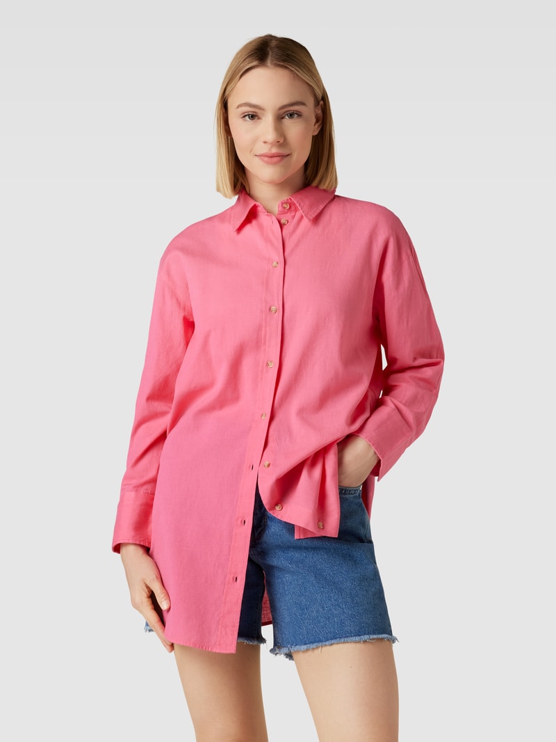 Longbluse mit abgerundetem Saum Modell 'Maddie' in pink