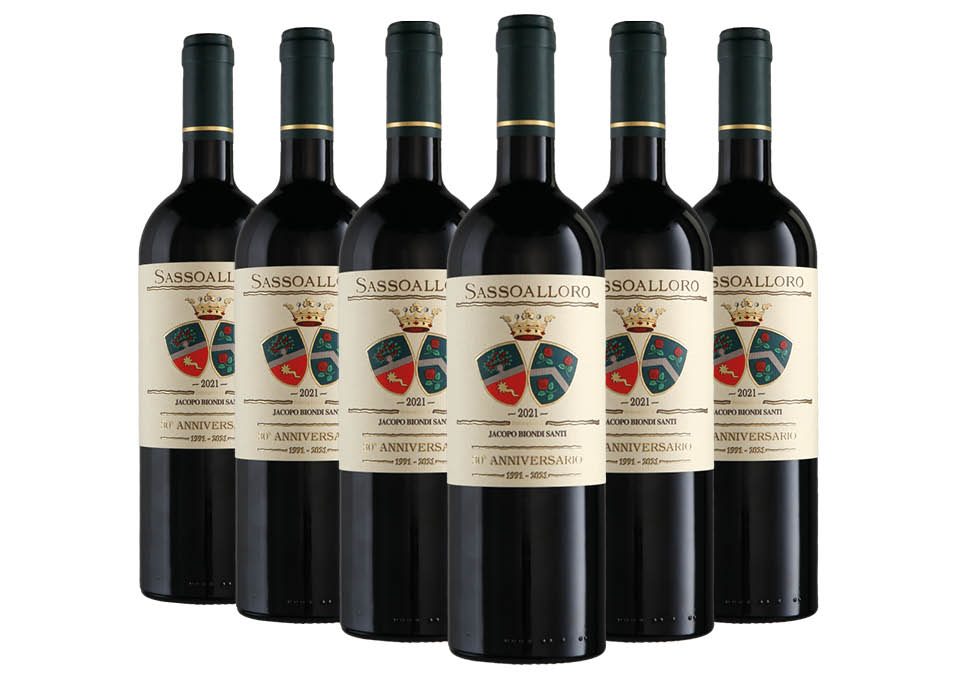 Toscana IGT Sassoalloro 2021 Jacopo Biondi Santi 6 bouteilles de 0,75 ℓ