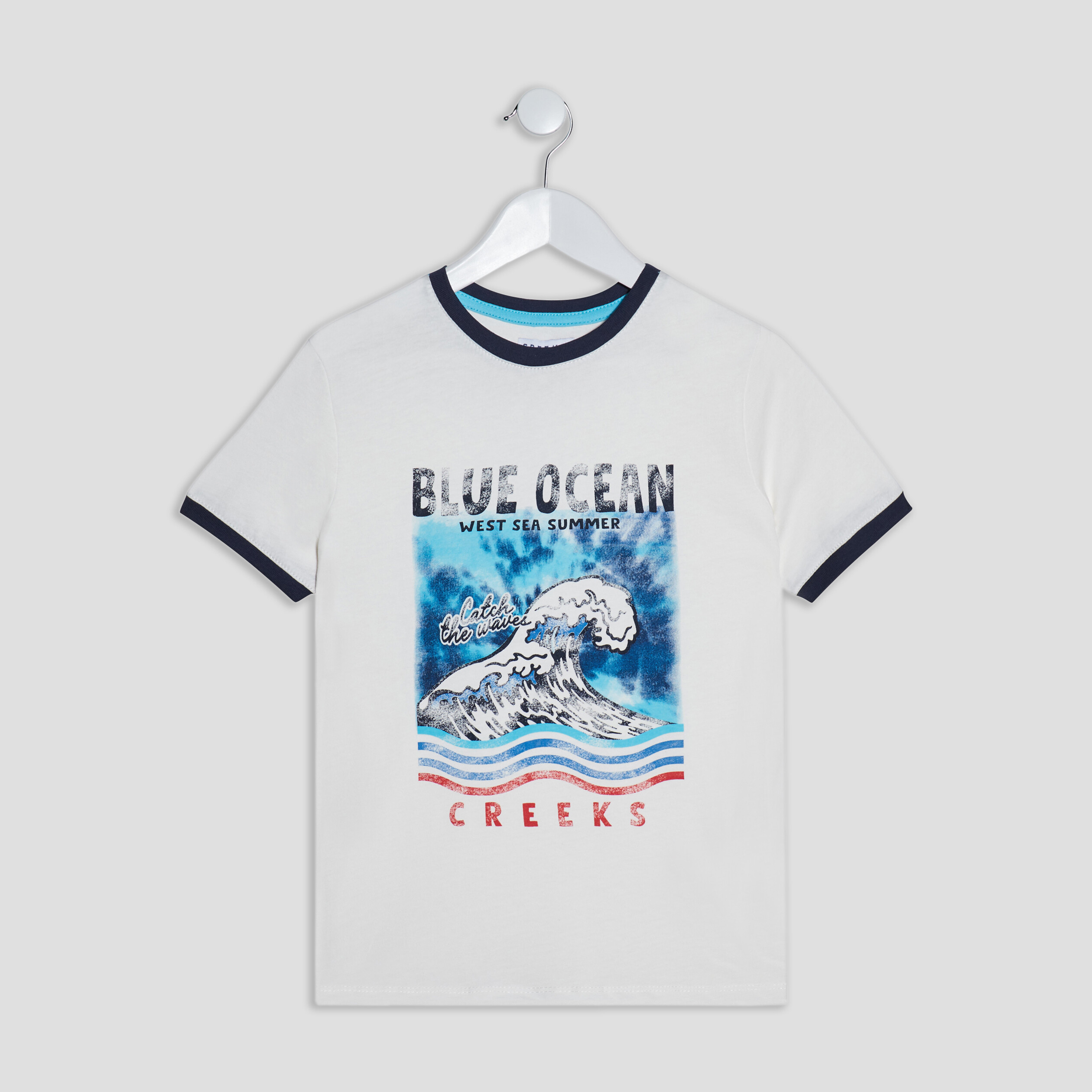 T-shirt manches courtes Creeks ivoire garçon | La Halle