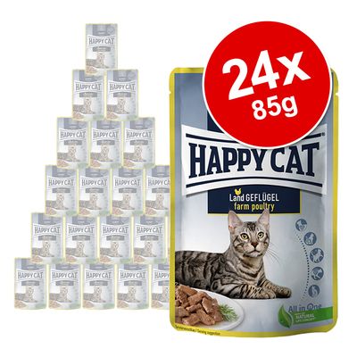Sparpaket Happy Cat Pouch Meat in Sauce 24 x 85 g