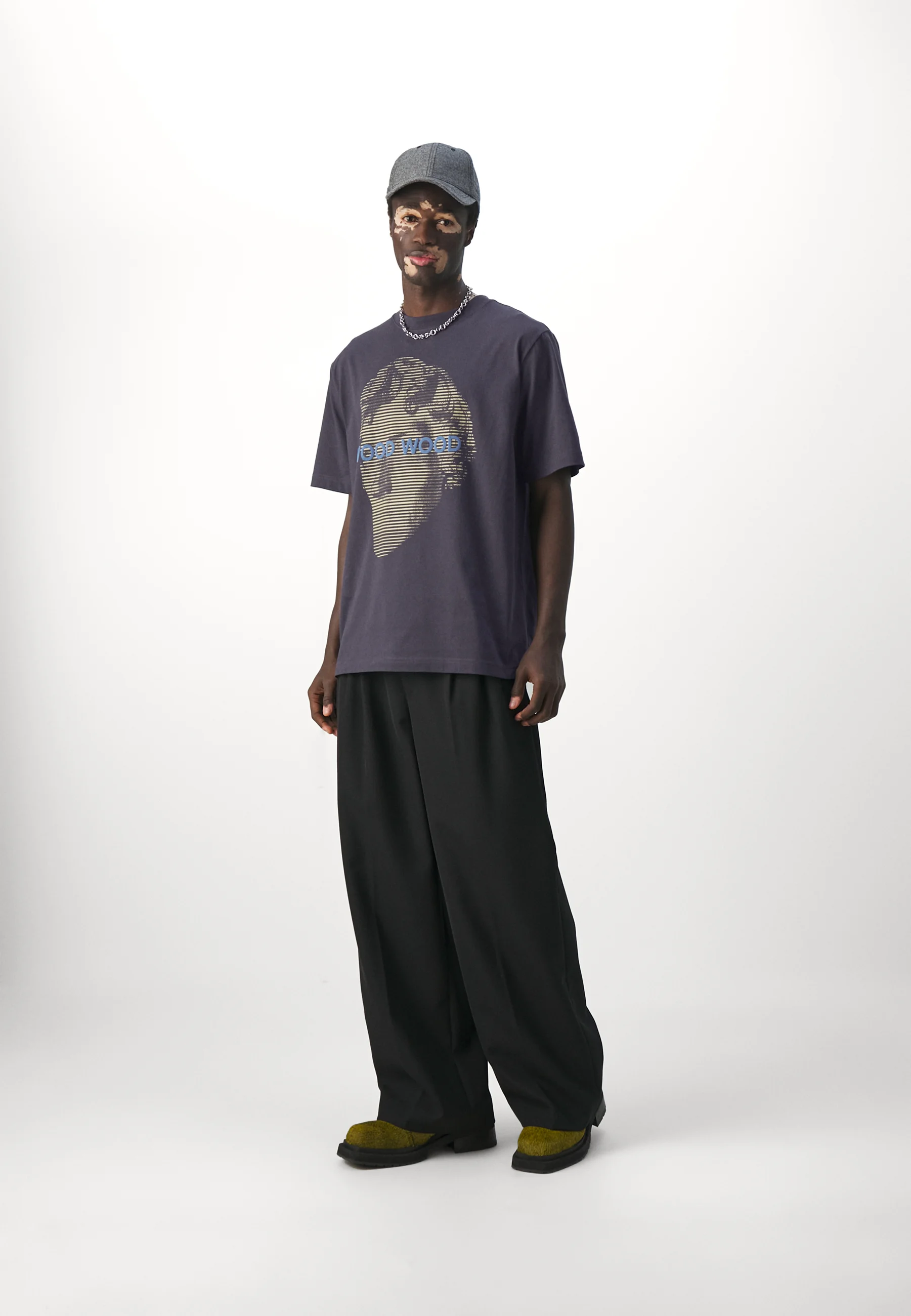 Wood Wood HAIDER STRIPED FACE - Camiseta con estampado