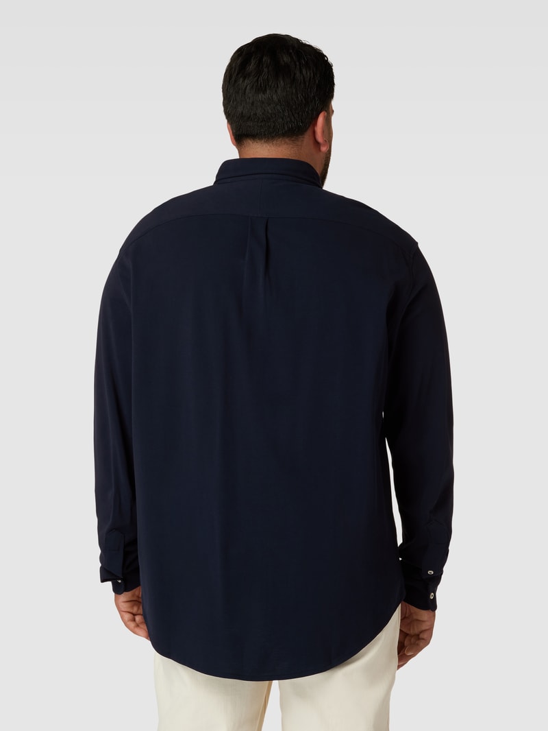 PLUS SIZE Freizeithemd mit Label-Stitching in marineblau