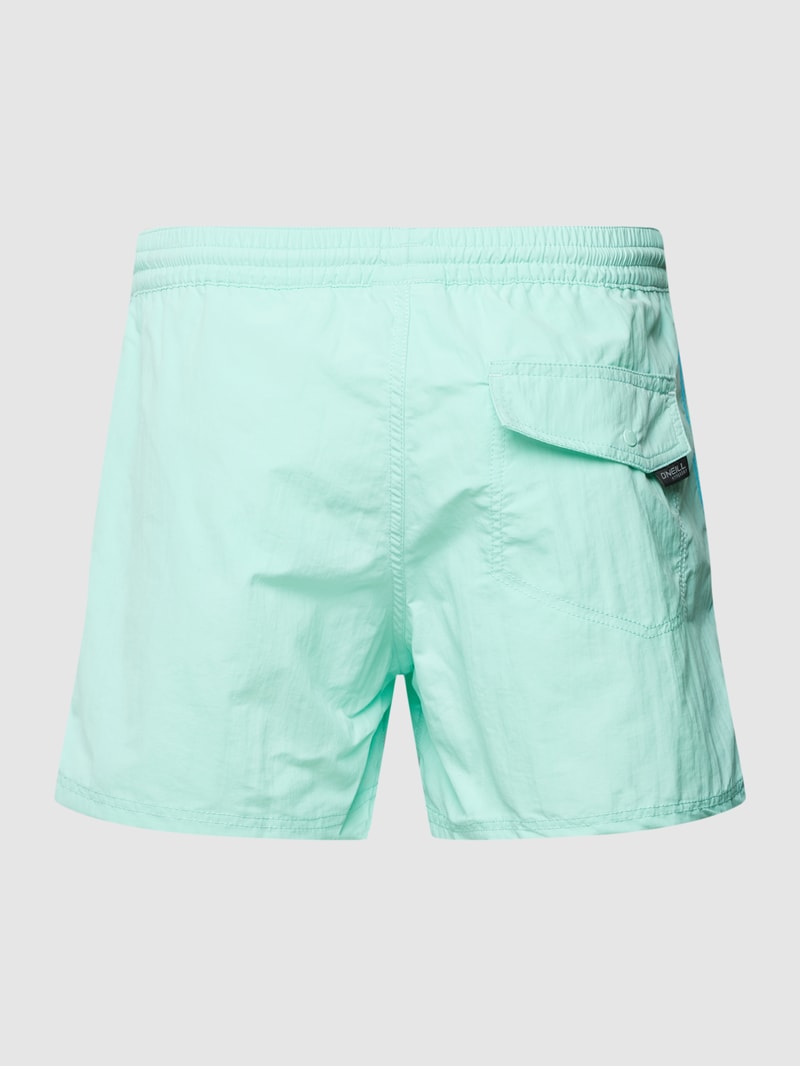 Badehose mit Label-Detail Modell 'VERT RETRO' in aqua blau