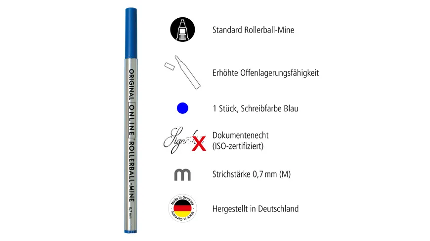 ONLINE Tintenroller Mine blau im TagBag