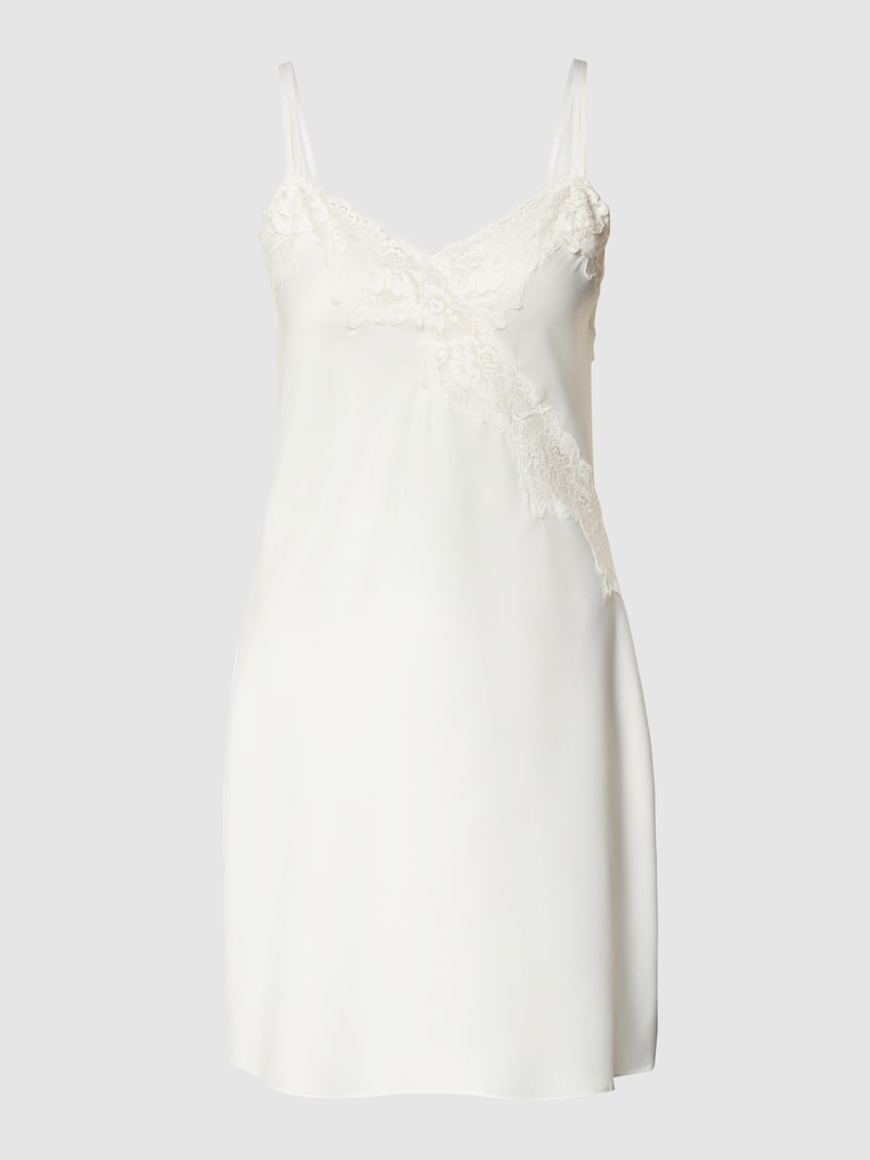 Nachthemd mit Spitzenbesatz in offwhite