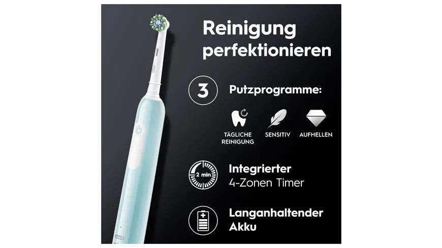 Oral-B Cross Action Elektrische Zahnbürste Pro 1 Caribbean Blue