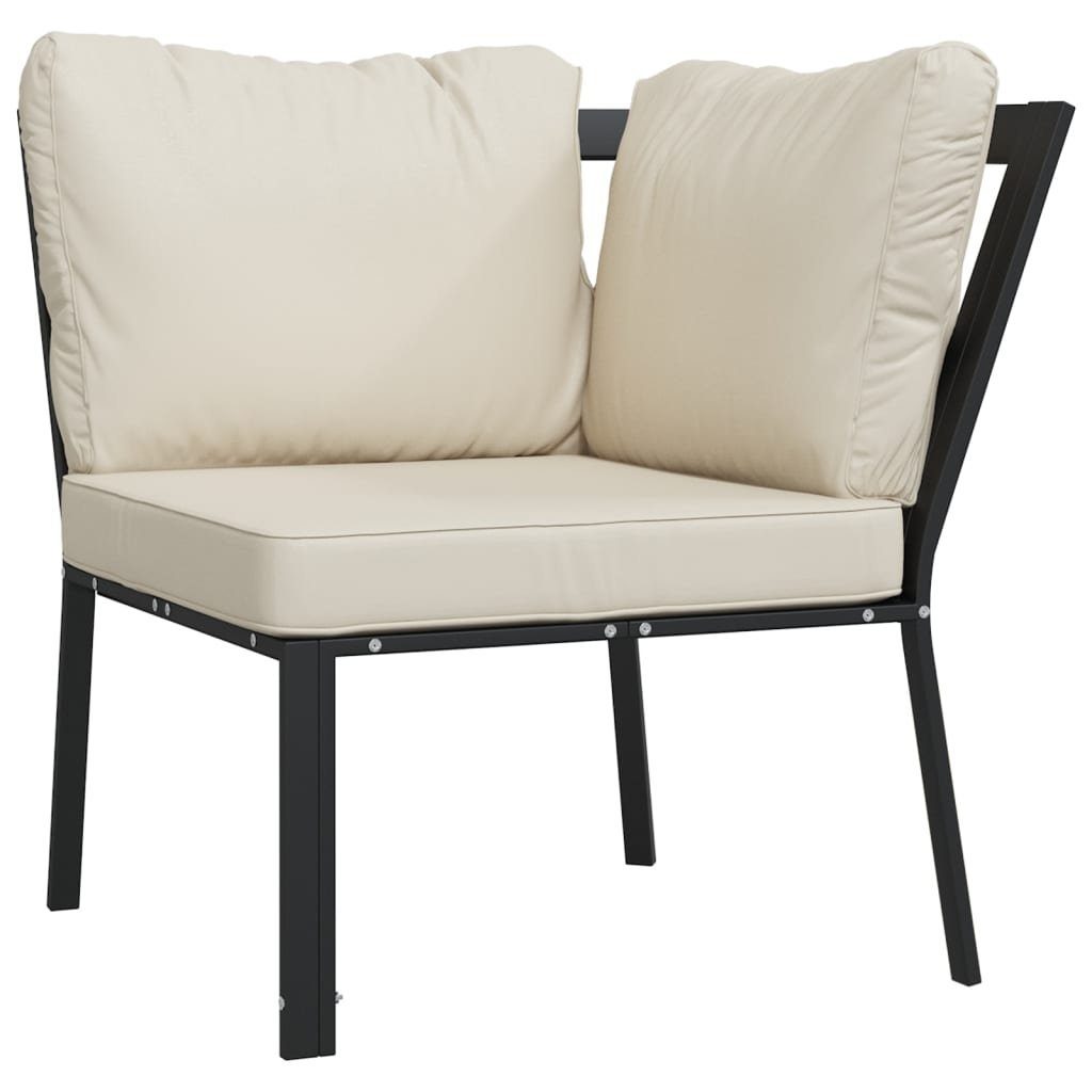 vidaXL Loungesofa Gartenstuhl mit Sandfarbigen Kissen 76x76x79 cm Stahl, 2 Teile