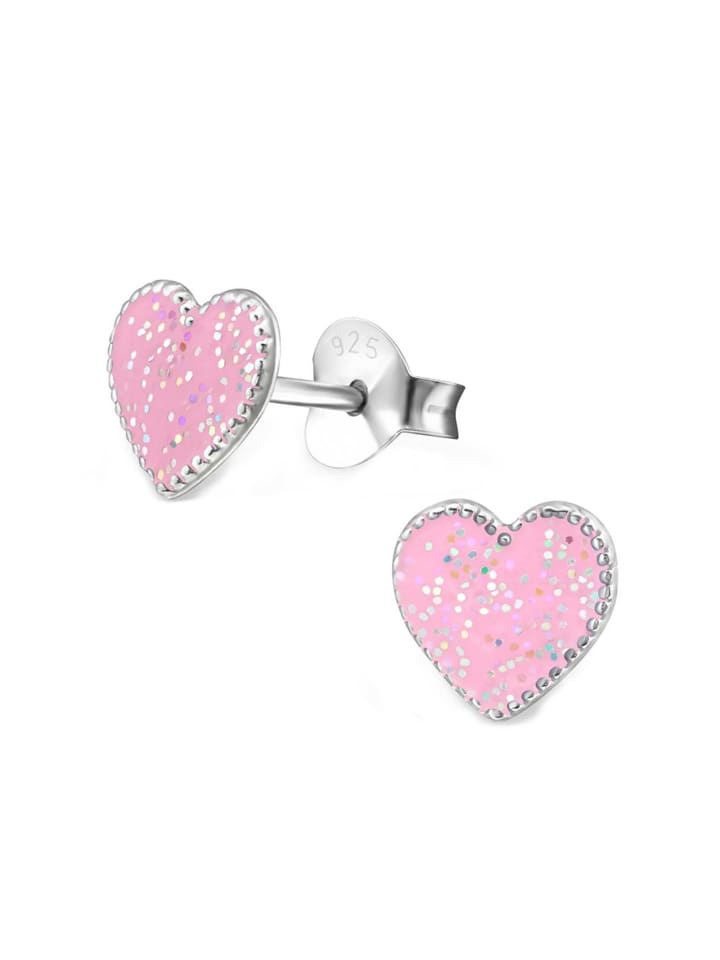 schmuck23 Ohrringe 925 Silber Herz in Pink günstig kaufen onesize