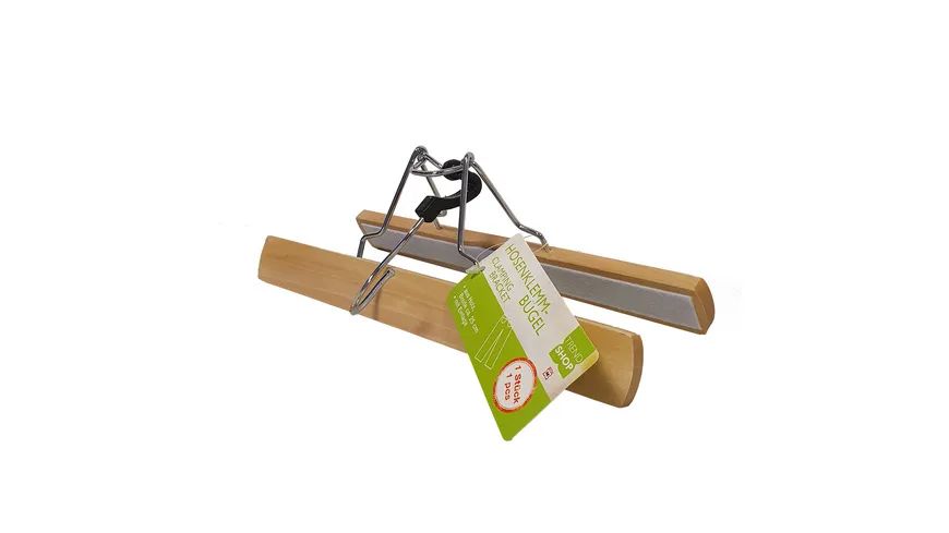 TRENDSHOP Hosenklemmbügel aus Holz