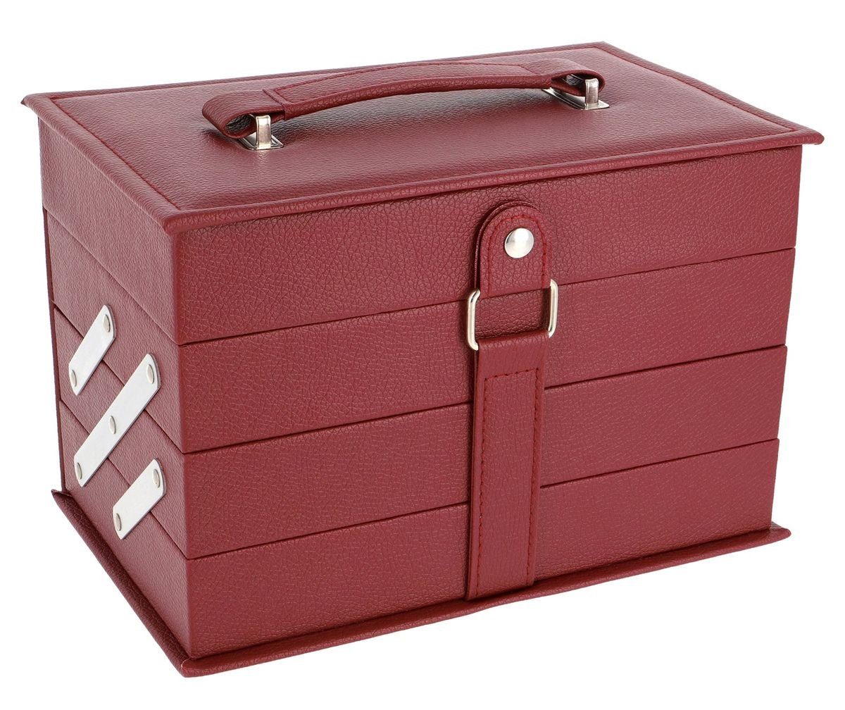 ZMILE COSMETICS Kosmetik-Koffer 61 teiliges Exclusives Beautycase Schminkkoffer Leder-Optik wine red