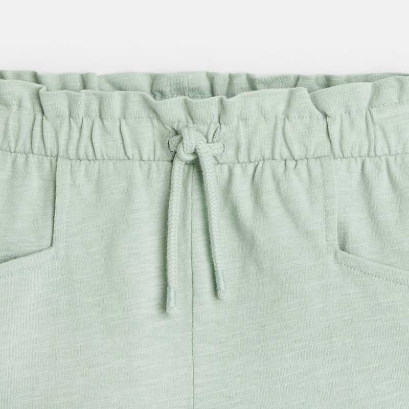 Short en jersey uni vert fille