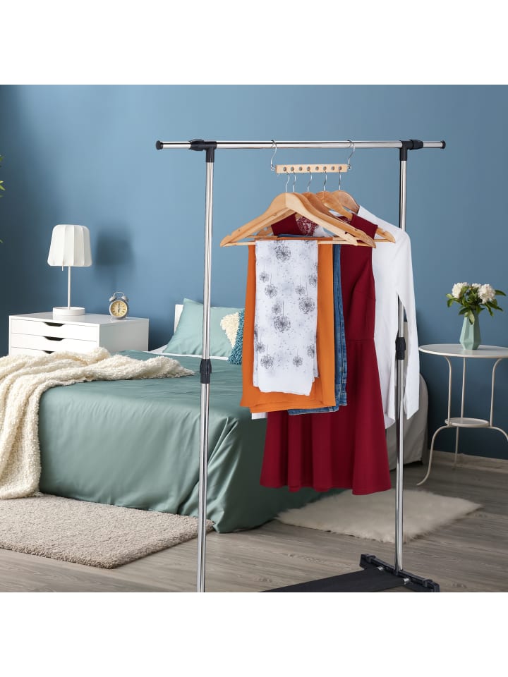 relaxdays 5 x Raumsparbügel in Natur/ Silber günstig kaufen onesize