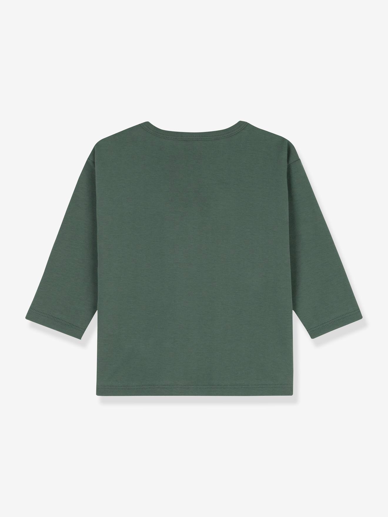 T-shirt manches longues bébé en coton bio PETIT BATEAU vert