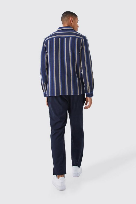 Gestreiftes Jacquard-Overshirt