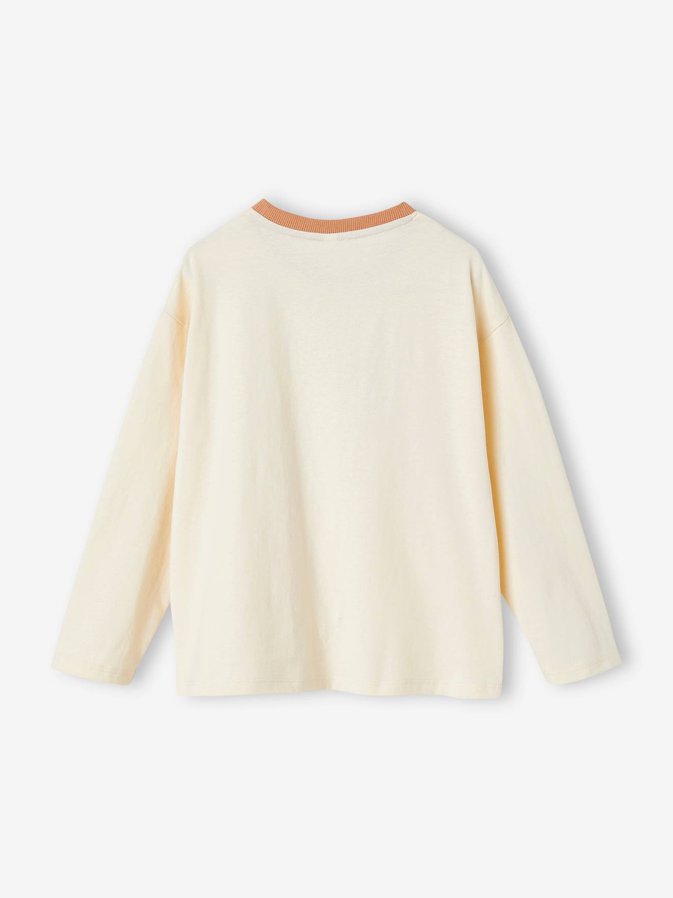 Vertbaudet Mädchen Shirt mit Blumen-Schriftzug - vanille