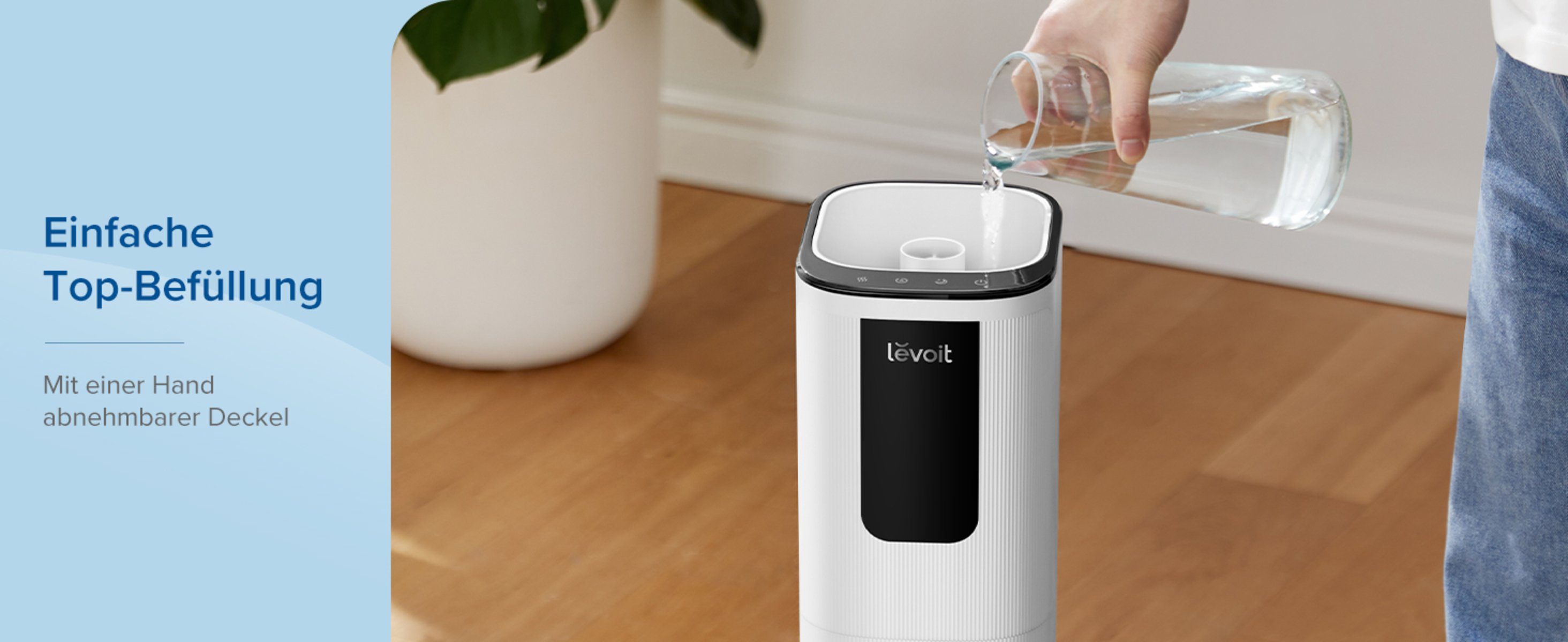 Levoit Luftbefeuchter, OasisMist 1000S, Levoit, 10,00 l Wassertank, Ultraschall-Technologie, App, 100 Stunden Laufzeit