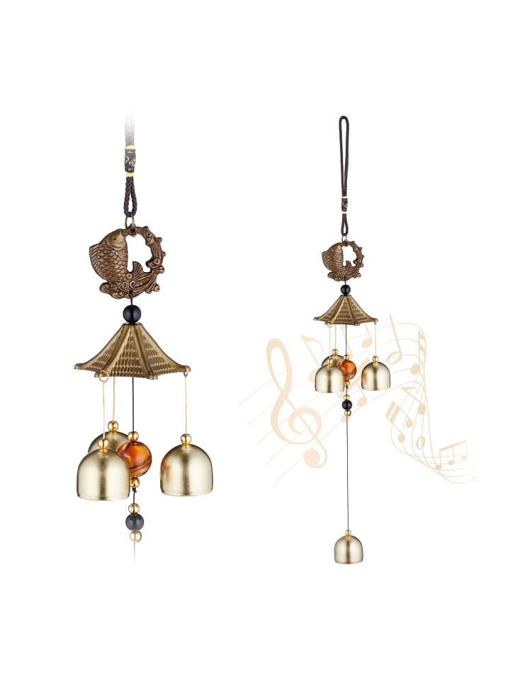 relaxdays 2 x Windspiel in Gold/ Schwarz günstig kaufen onesize