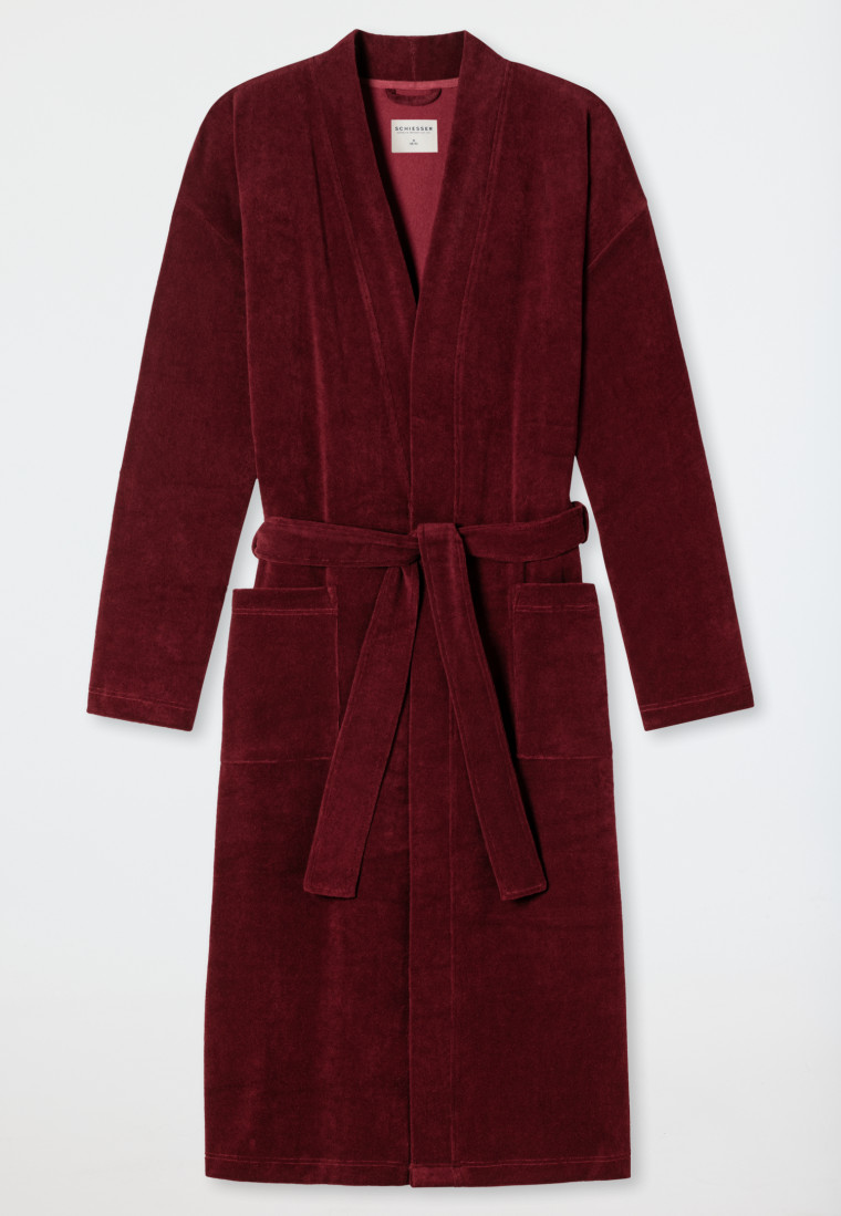Bademantel Leichtfrottee bordeaux - Feather Terry