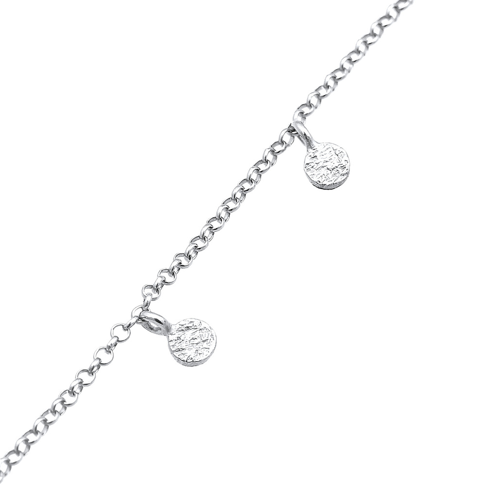 Elli Elli Bracelet Femmes plaquette pendentif Rond texturé en argent sterling 925 Bracelet