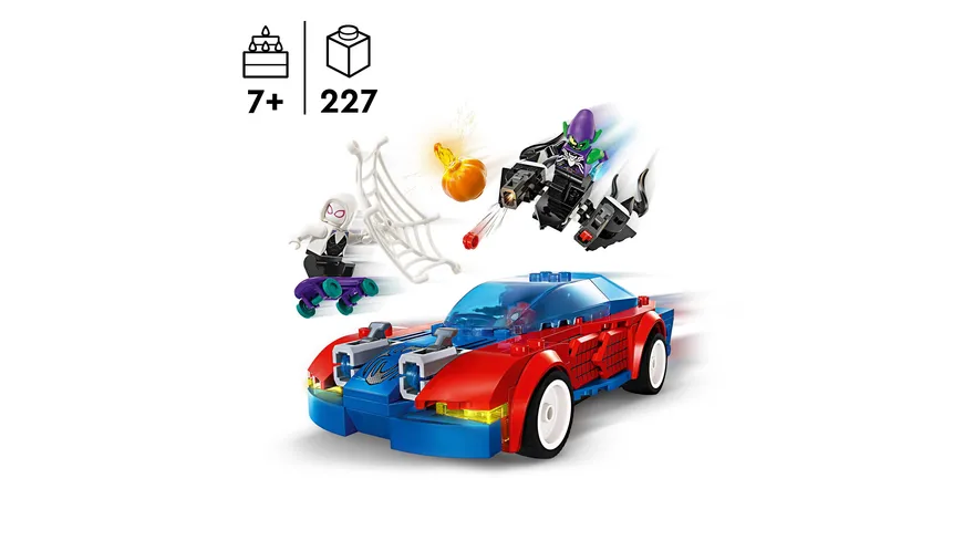 LEGO Marvel 76279 Spider-Mans Rennauto & Venom Green Goblin Spielzeug-Set