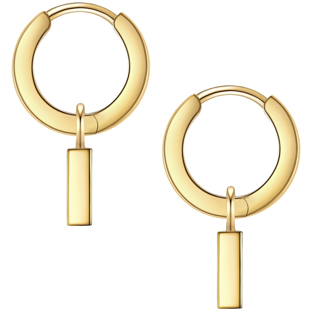 Glanzstücke München Créoles en argent Argent sterling Oxyde de zirconium (CZ) en Or jaune Boucles d'oreilles