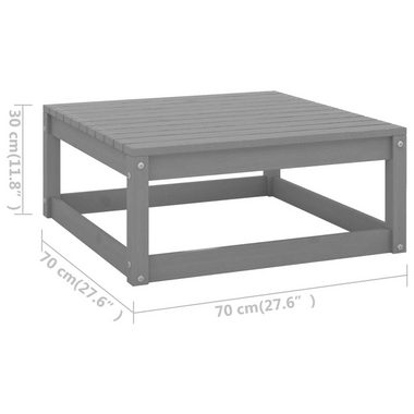 vidaXL Loungesofa 2-tlg. Garten-Lounge-Set mit Kissen Grau Kiefer Massivholz, 1 Teile