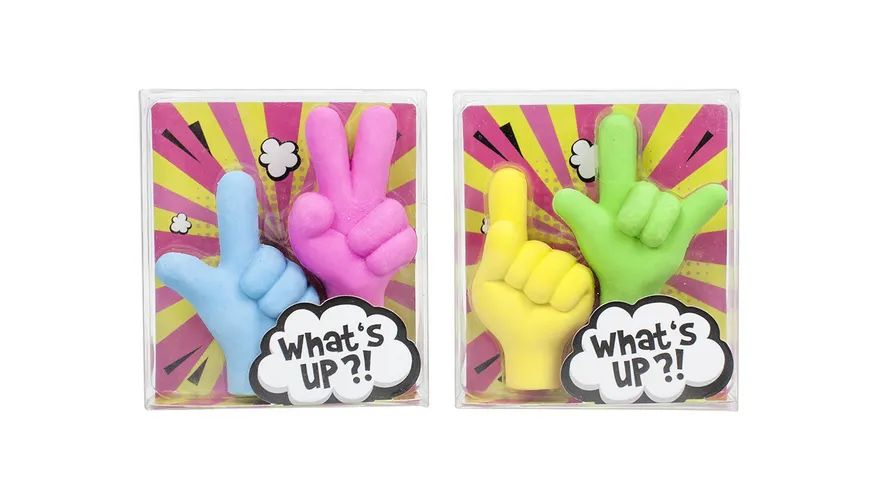 TRENDHAUS Radierer-Set Talking Hands sortiert