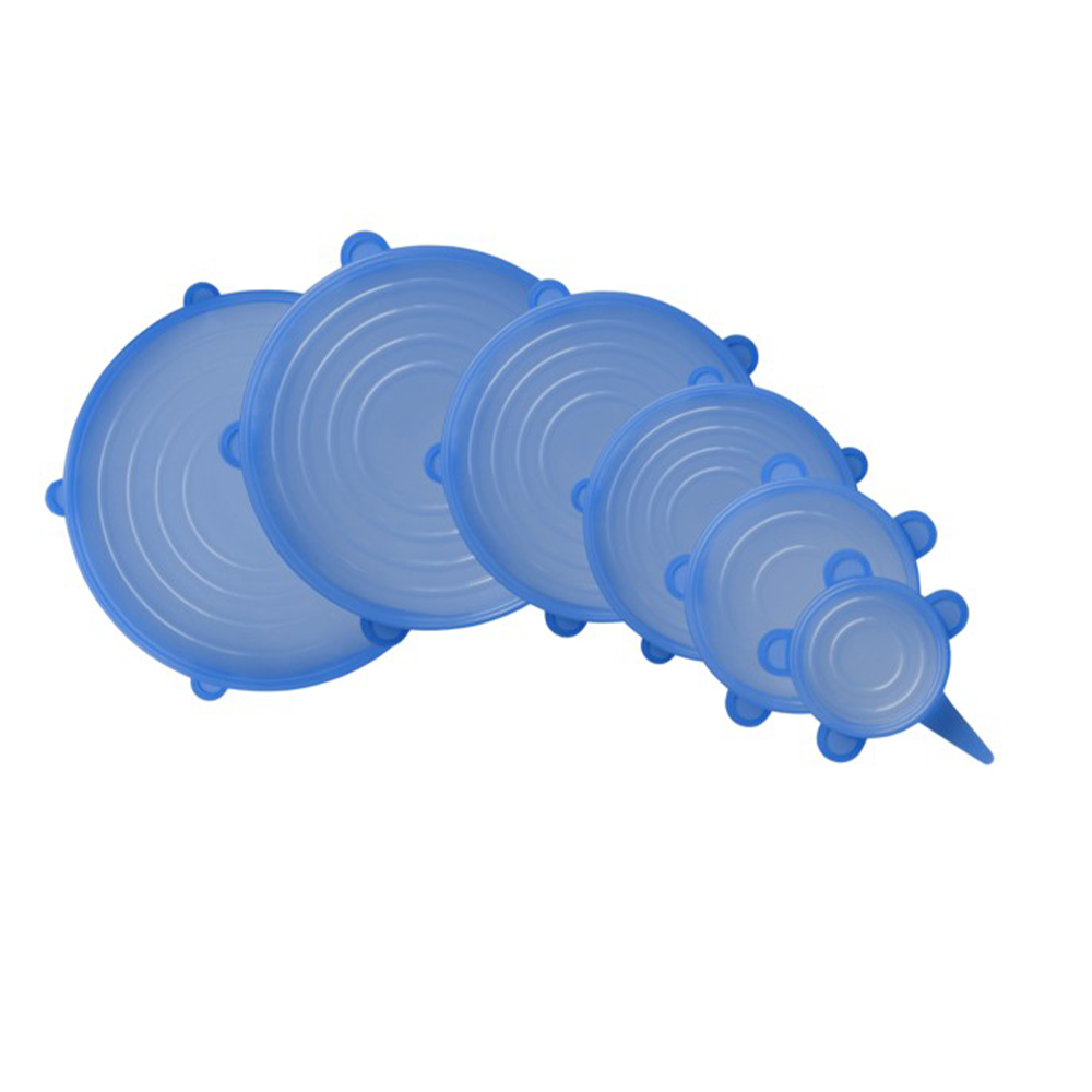 Steuber Silikondeckel 6er, blau - Flexi Lid