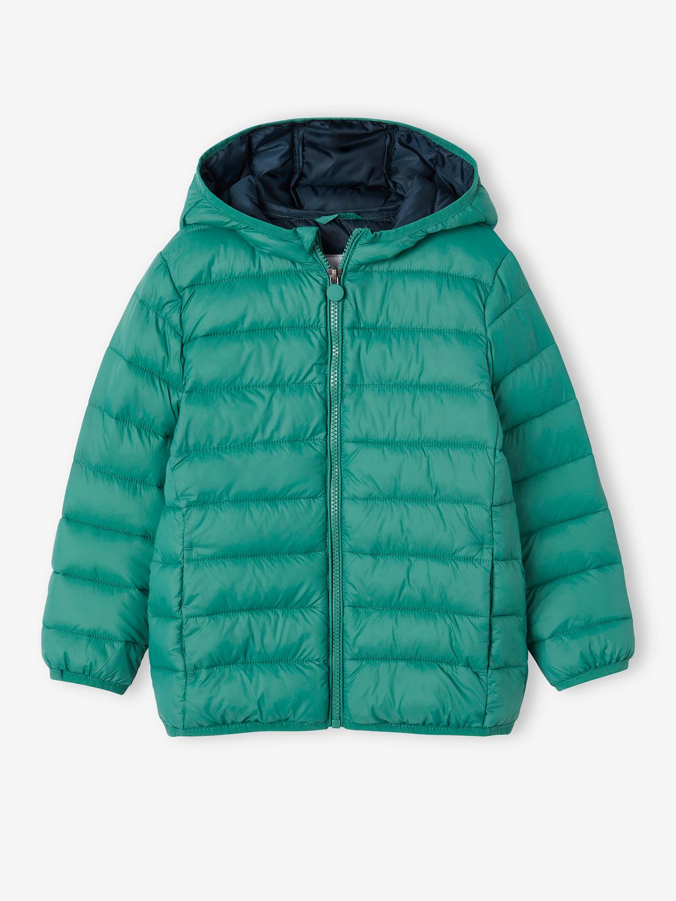Vertbaudet Jungen Light-Steppjacke mit Wattierung aus Recycling-Polyester - dunkelgrau