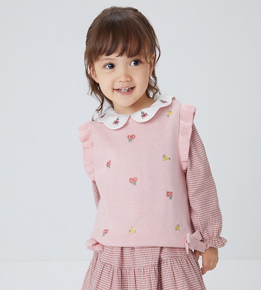 Dave & Bella Germany Strickweste Strickweste mit Blümchen pink