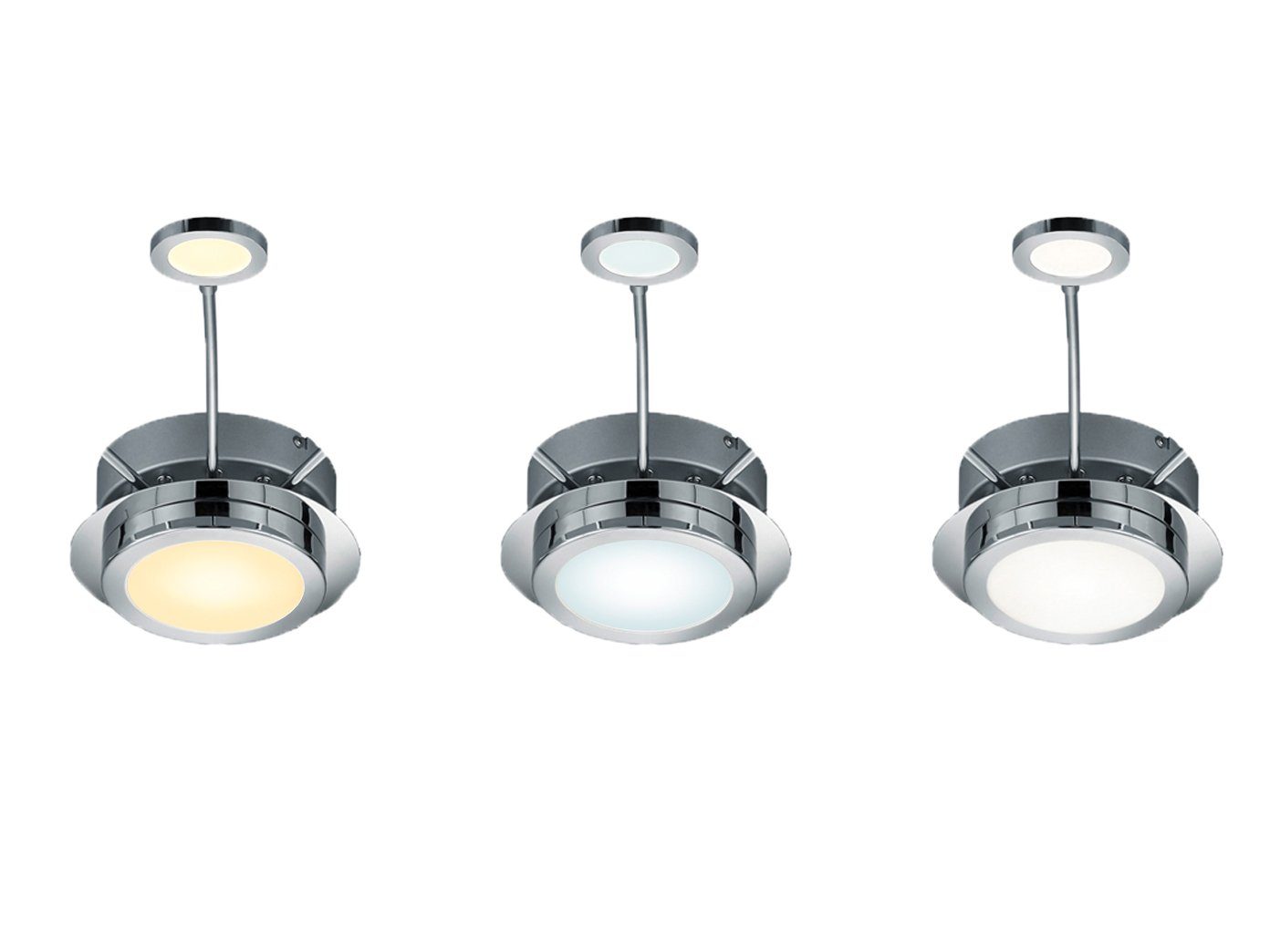 TRIO LED Deckenleuchte, Dimmfunktion, LED fest integriert, Einstellbar: Warmweiß - Neutralweiß - Tageslichtweiß, ausgefallene große flach-e Design-er Treppenhaus Beleuchtung Ø 100cm