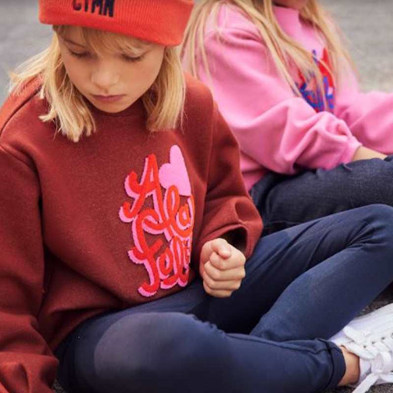 Sweat fille message 3D terracotta Catimini