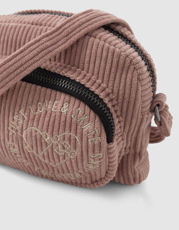 Sac à main rose velours côtelé fille