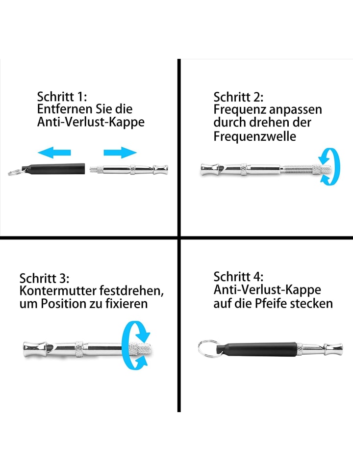 Intirilife Hunde Trainingspfeife mit Umhänge Band in SCHWARZ günstig kaufen onesize