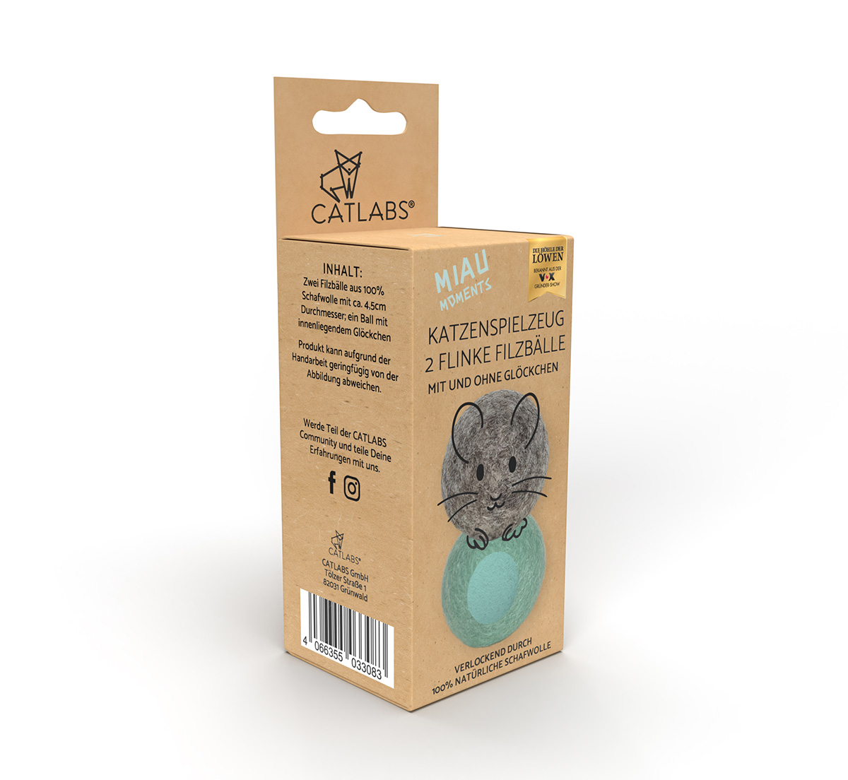 CATLABS Katzenspielzeug Flinke Filzbälle 2er-Pack