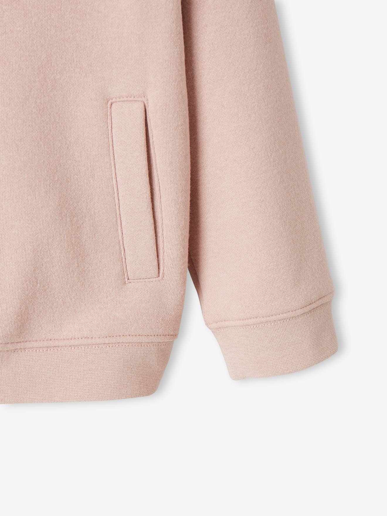 Sweat à capuche zippé sport Basics fille. bleu