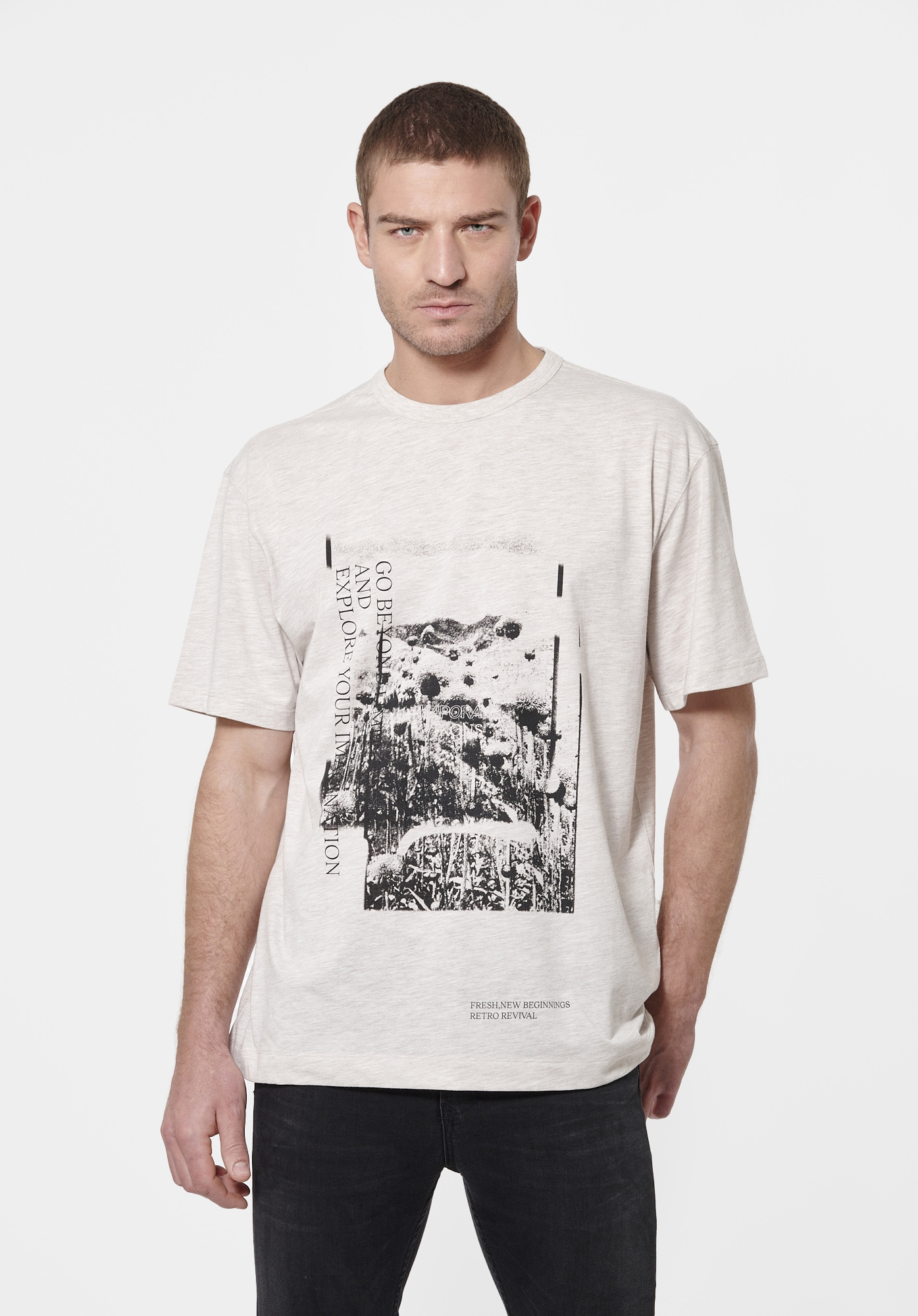 SOLAR  T-shirt beige chiné Homme